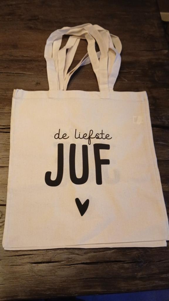 3x de liefste juf tas canvas NIEUW juffencadeau, Sieraden, Tassen en Uiterlijk, Tassen | Damestassen, Ophalen of Verzenden, Shopper
