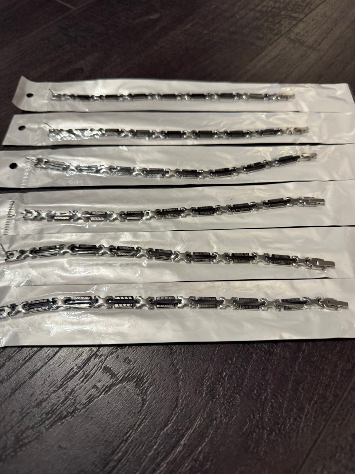 Partij 6 stuks stalen armbanden A3/18, Verzenden, Nieuw, Zilver, Staal