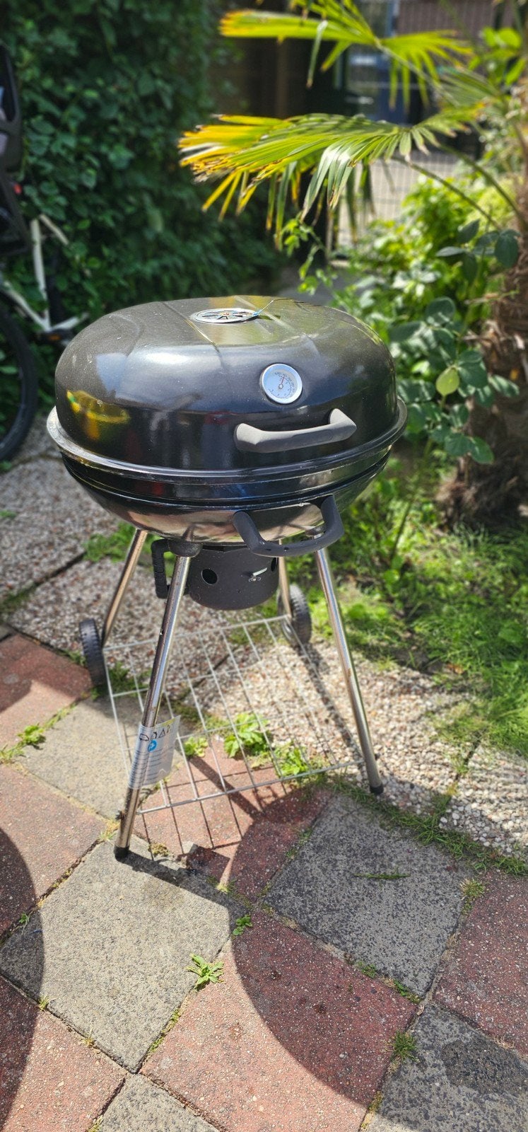 Houtskool barbecue 55cm zwart met wielen, Ophalen, Gebruikt