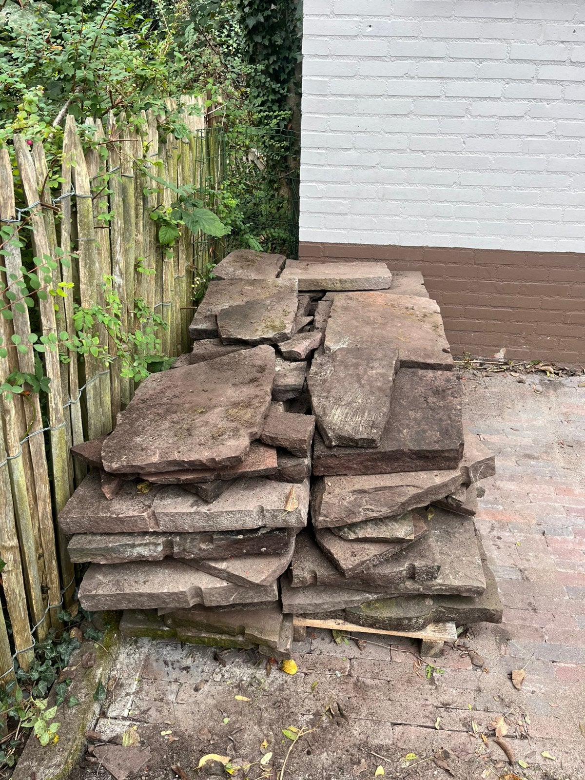 Natuurstenen flagstones +-12M2, Tuin en Terras, Ophalen, Gebruikt, Terrastegels, Natuursteen