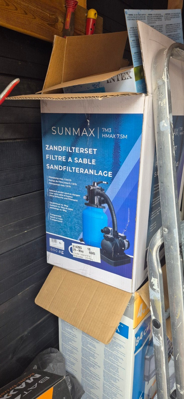 Sunmax Zandfilterpomp 7m3/h - Complete Set, Tuin en Terras, Ophalen, Zo goed als nieuw, Zwembadpomp