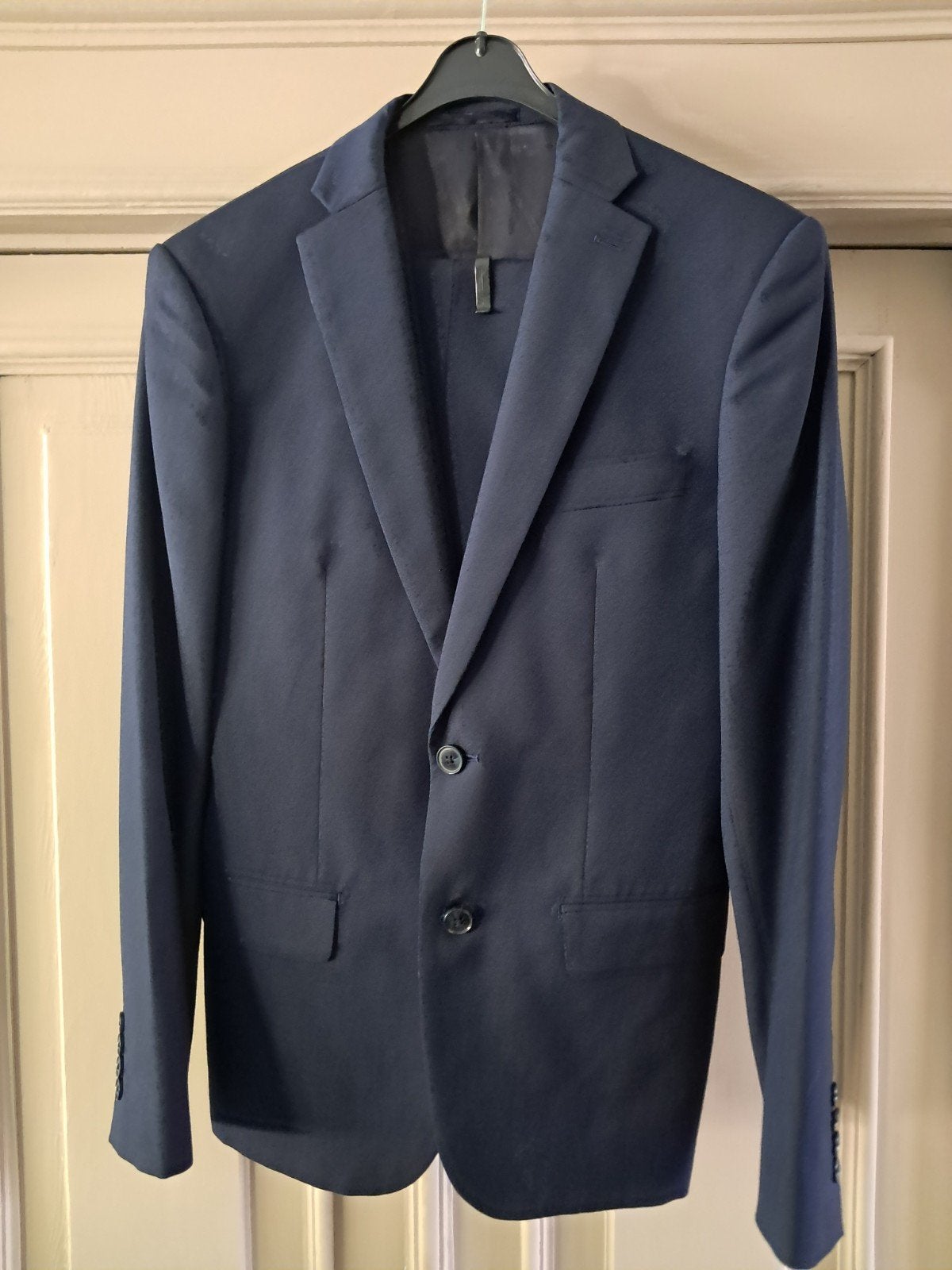 WE Slim Fit Pak (Colbert en Broek) - Maat 44, Kleding | Heren, Kostuums en Colberts, WE, Blauw, Ophalen of Verzenden, Zo goed als nieuw