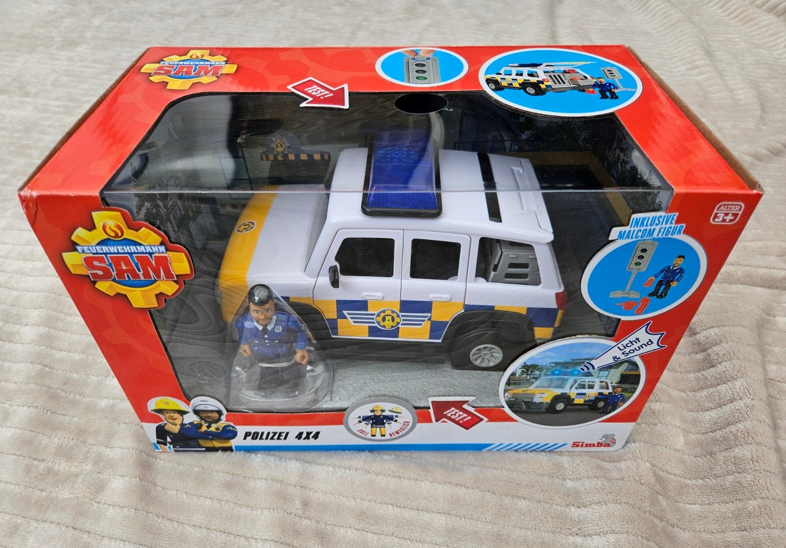 Brandweerman Sam Politie 4x4 met Licht & Geluid, Kinderen en Baby's, Speelgoed | Speelgoedvoertuigen, Ophalen of Verzenden, Nieuw