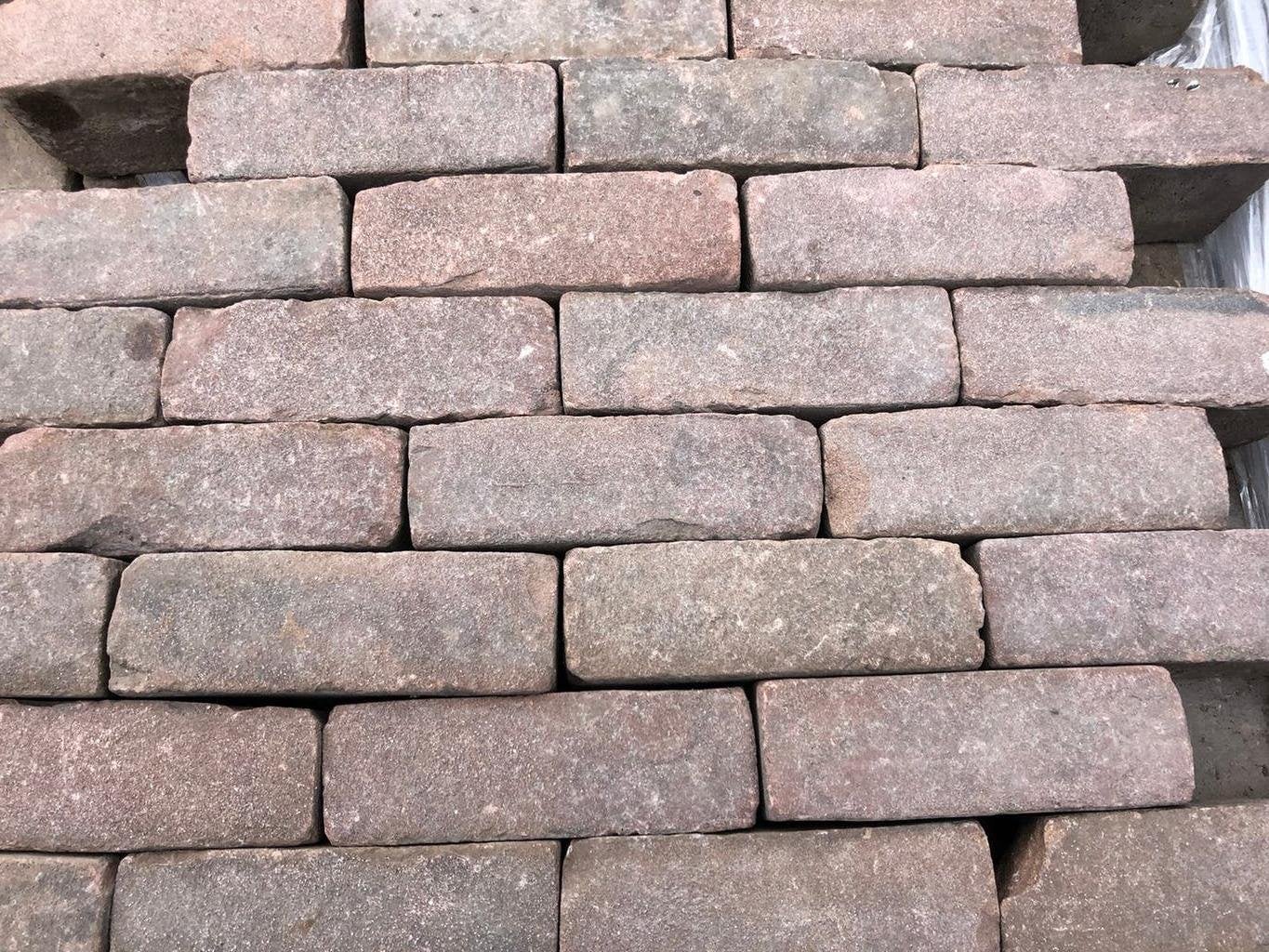 54m2 gebakken 7 duimers dikformaat rood getrommeld oude look, Ophalen, Gebruikt, Keramiek, Klinkers