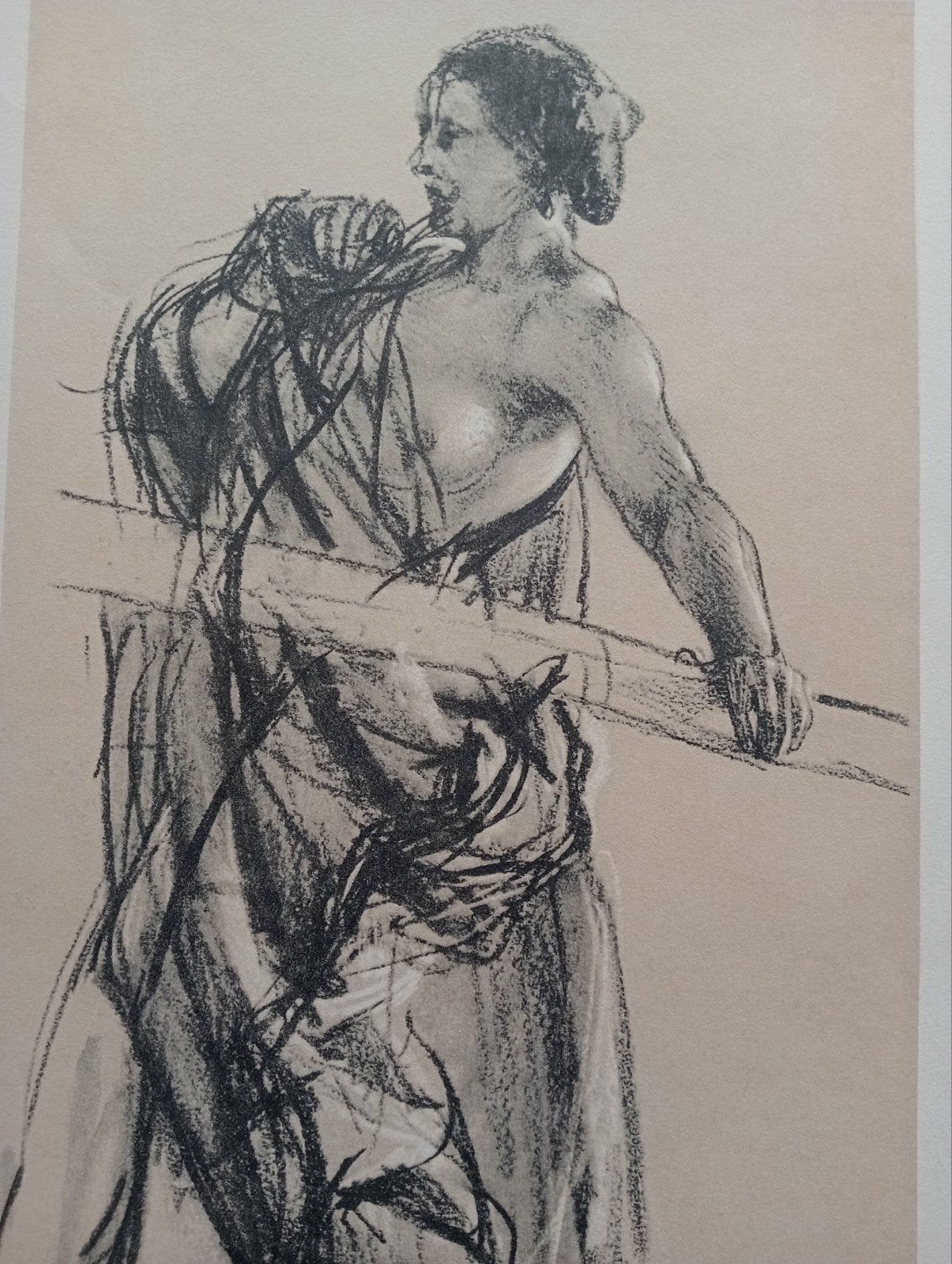Menzel Vrouwelijke studie prent, Ophalen of Verzenden, Voor 1940, Gebruikt