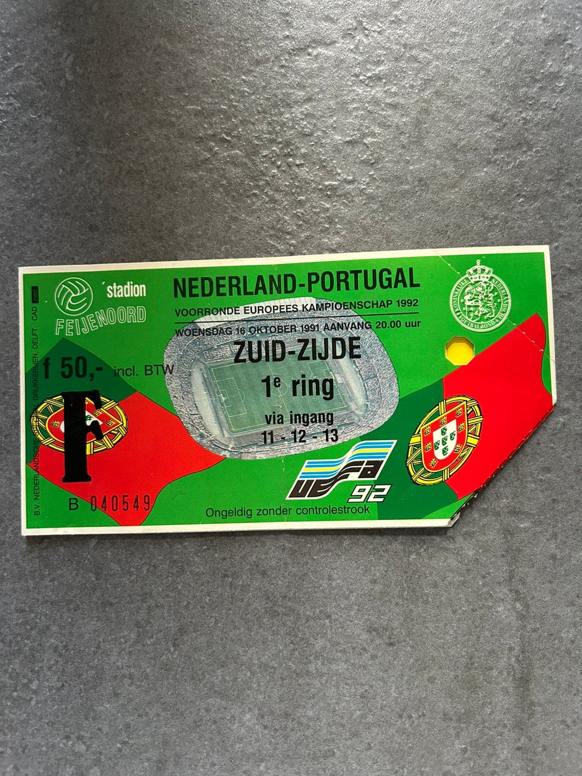 Nederland - Portugal ticket, Ophalen of Verzenden, Overige binnenlandse clubs, Overige typen