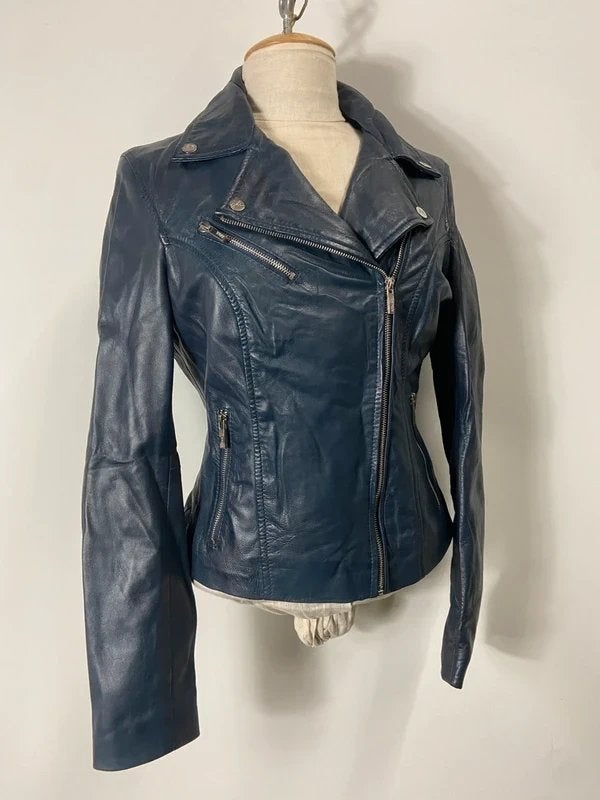 Arma Collection | Donkerblauw leren jack, Maat 38/40 (M), Blauw, Arma, Ophalen of Verzenden