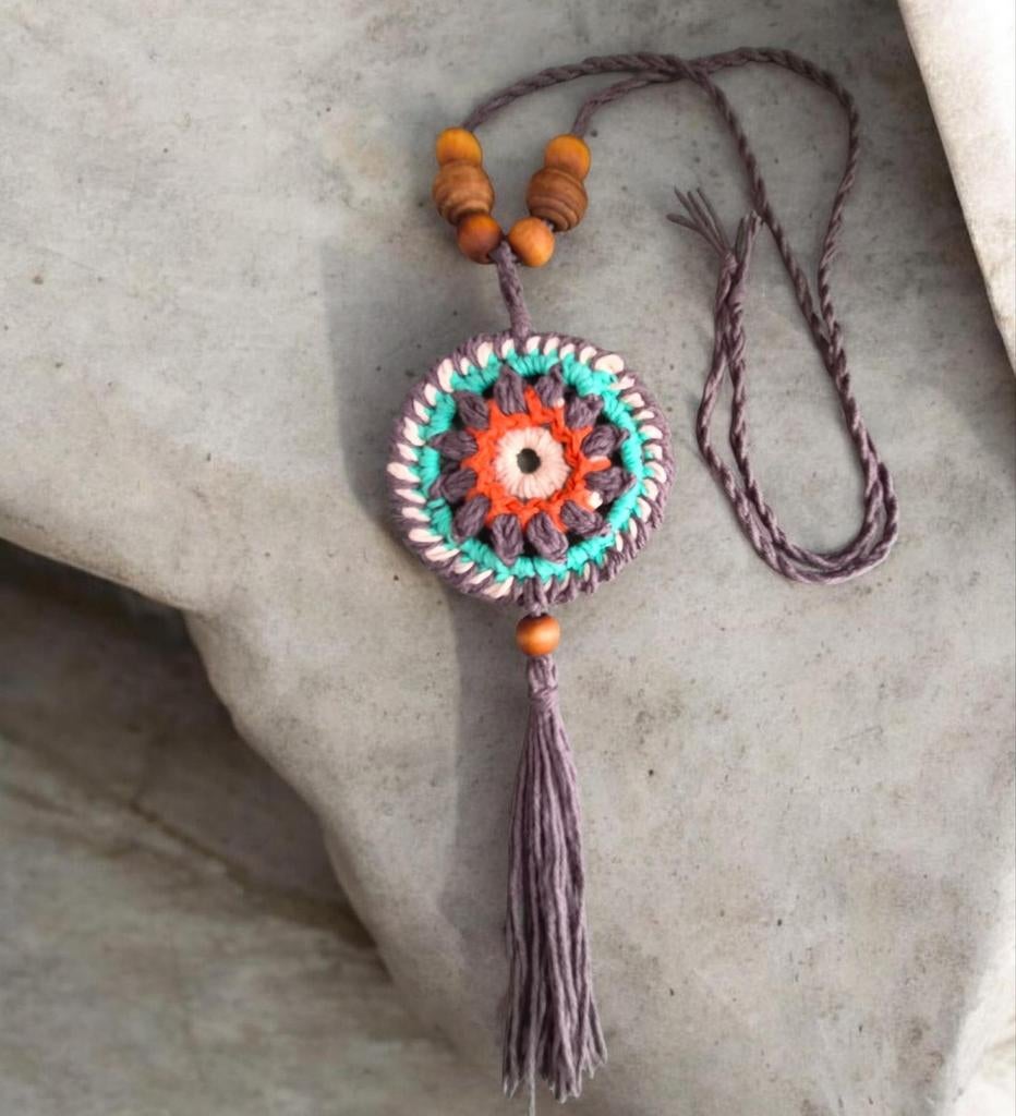 Mandala ketting| handgemaakt |BoHo, Ophalen of Verzenden, Nieuw, Overige materialen