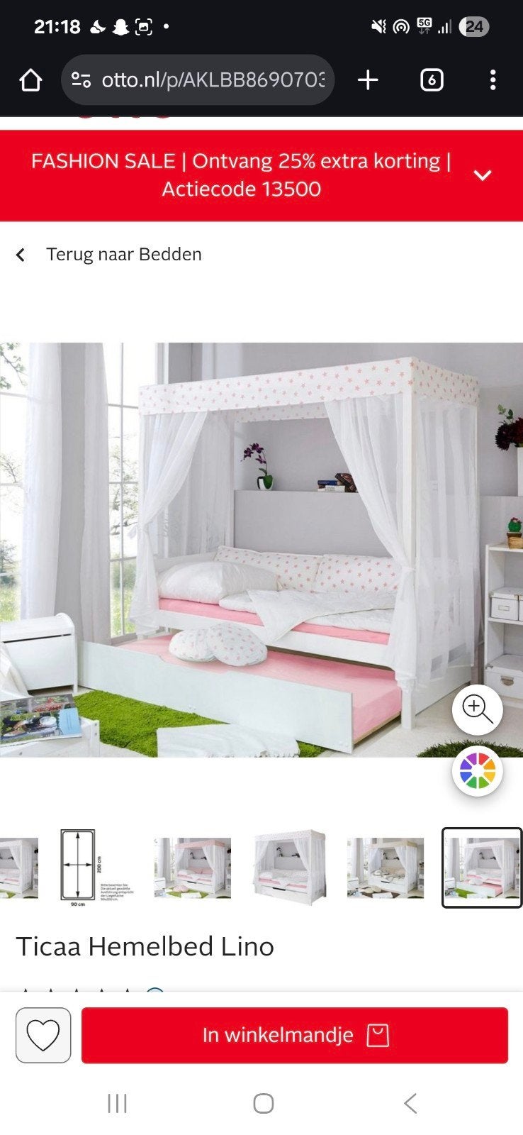 Meisjes bed met bedlade, Huis en Inrichting, Slaapkamer | Bedden, Ophalen, Gebruikt, Tweepersoons, Hout