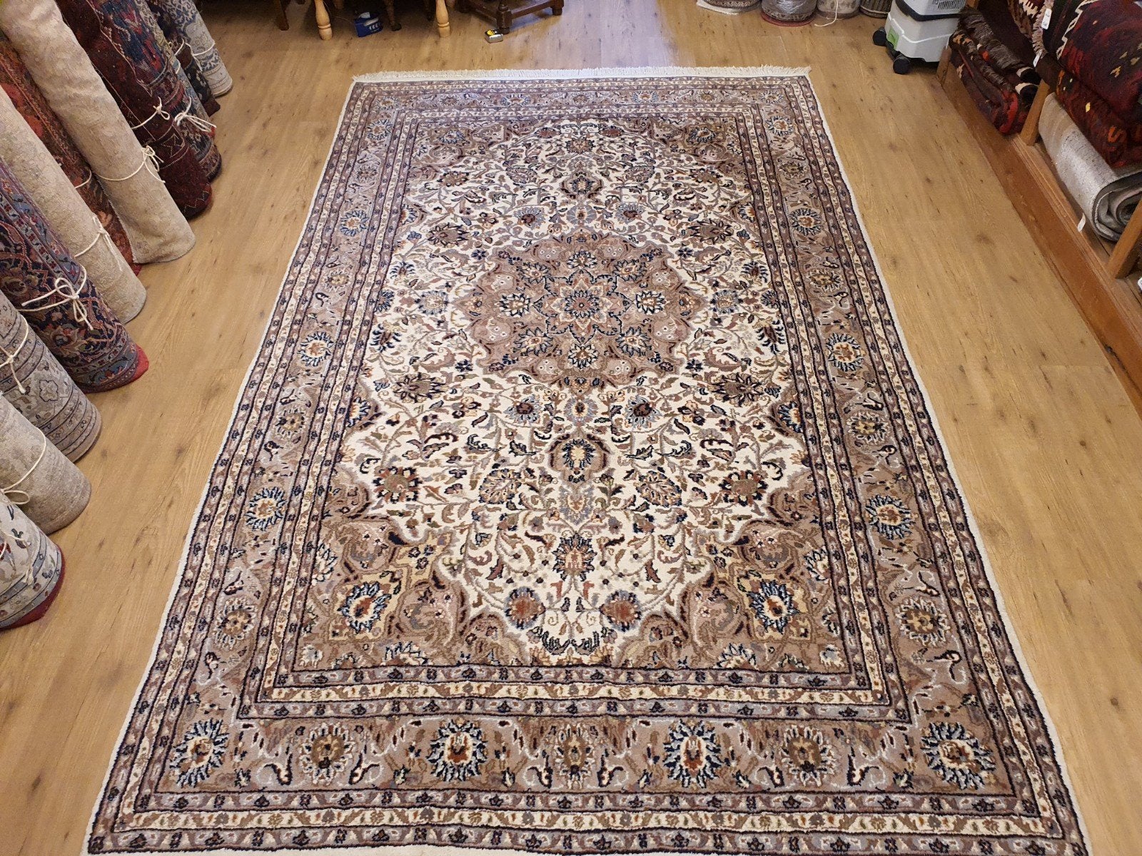Vintage handgeknoopt perzisch oosters tapijt 315x184, Info@SlatsAntiek.nl, Tweedehands, Blauw, Perzisch