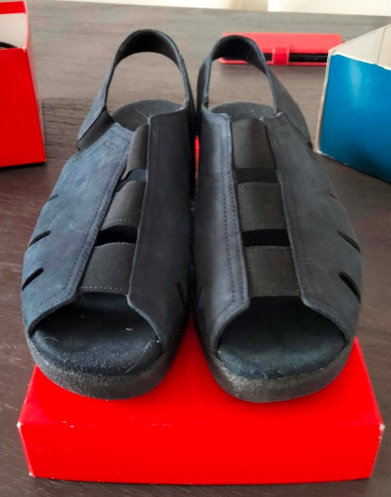 IGS leren sandalen Ecco 42 blauw, Kleding | Dames, Schoenen, Ecco, Blauw, Gedragen, Sandalen of Muiltjes