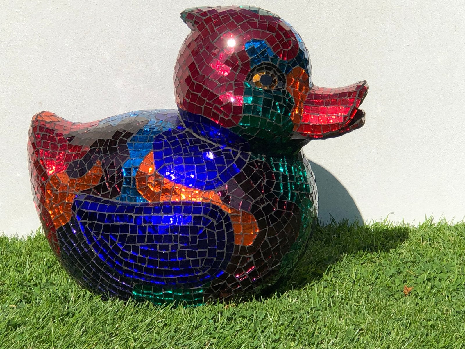 XL Glasmozaïek Badeend - Uniek Tuinornament Ravenna Glas, Meerkleurig, Nieuw, Ophalen of Verzenden, Modern