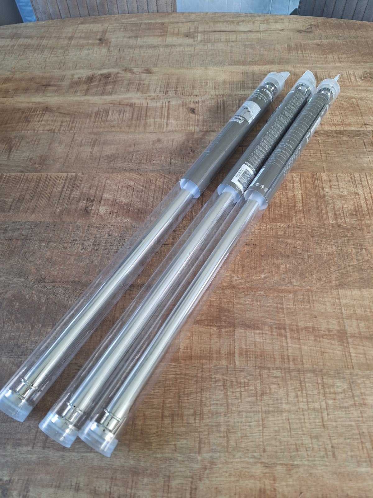 Seallux Douchegordijn klemstang chroom 80-130cm (2 stuks), Nieuw, Ophalen of Verzenden, Douche-accessoire, Zilver