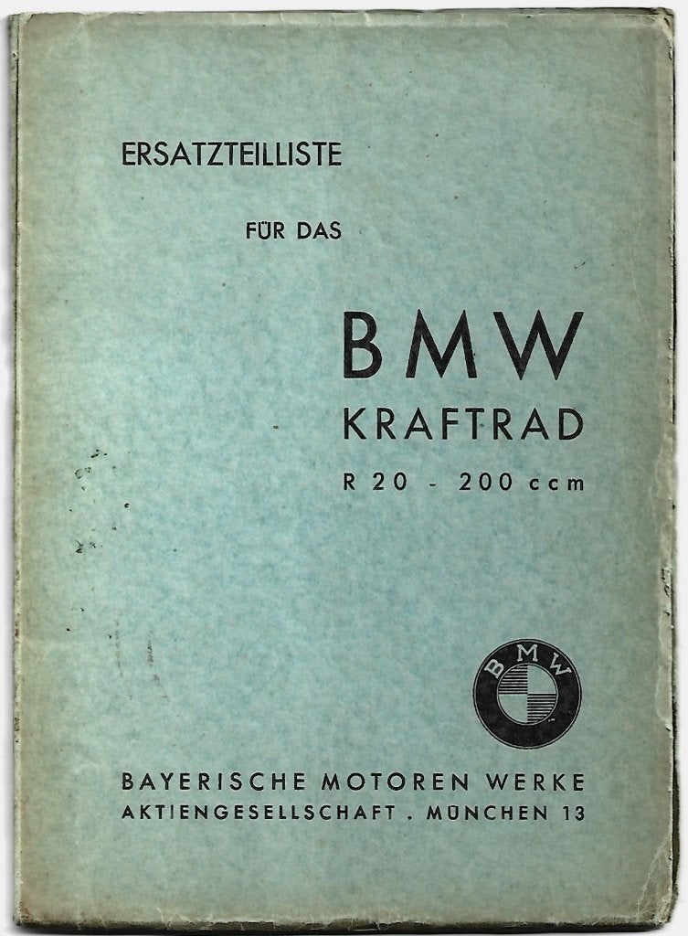 BMW R20 Ersatzteilliste 200 ccm 1937 (R20) onderdelenboek, Ophalen of Verzenden, BMW