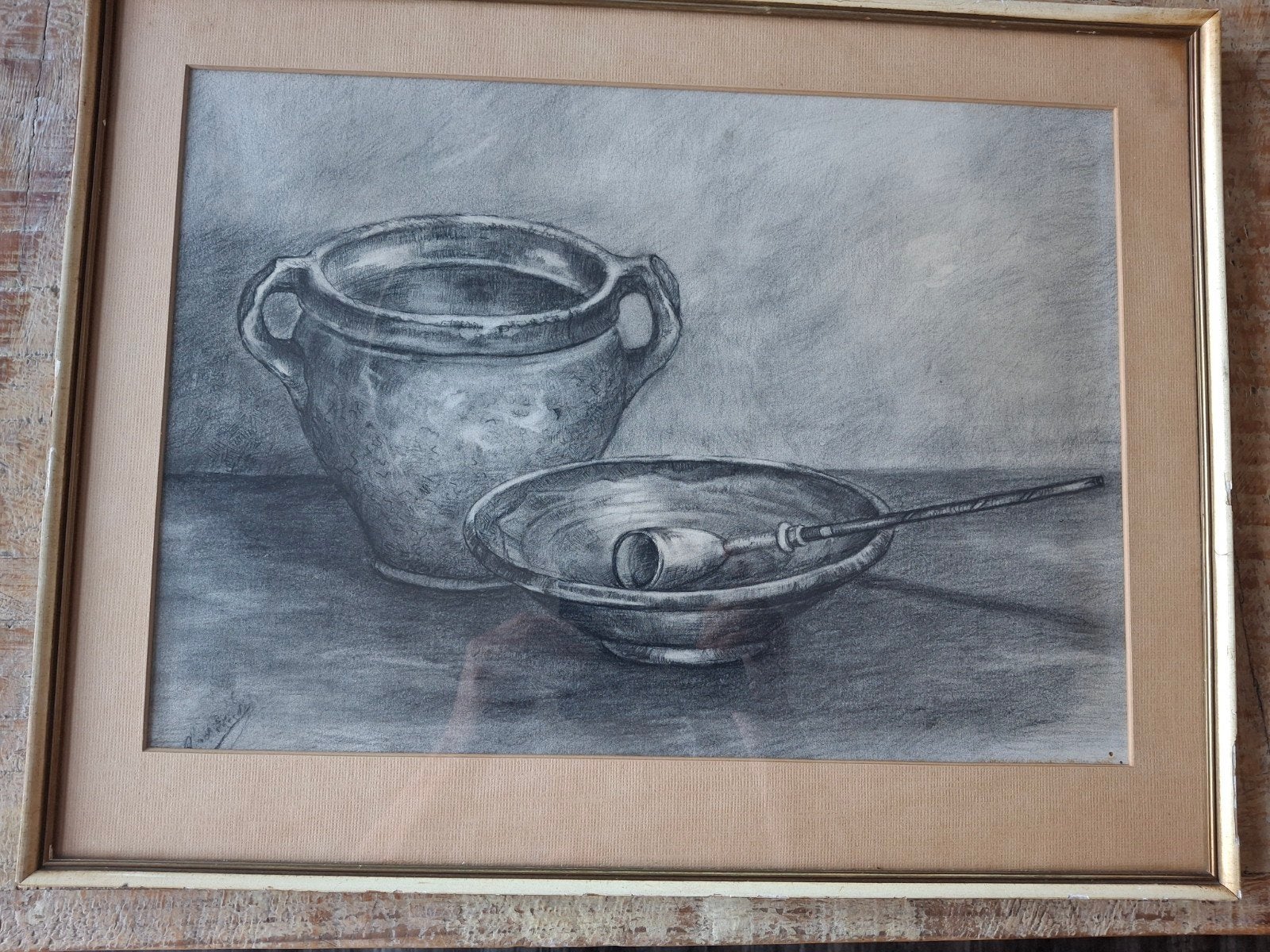 Mooie tekening van stilleven, rond 1920, Antiek en Kunst, Kunst | Tekeningen en Foto's, Ophalen of Verzenden