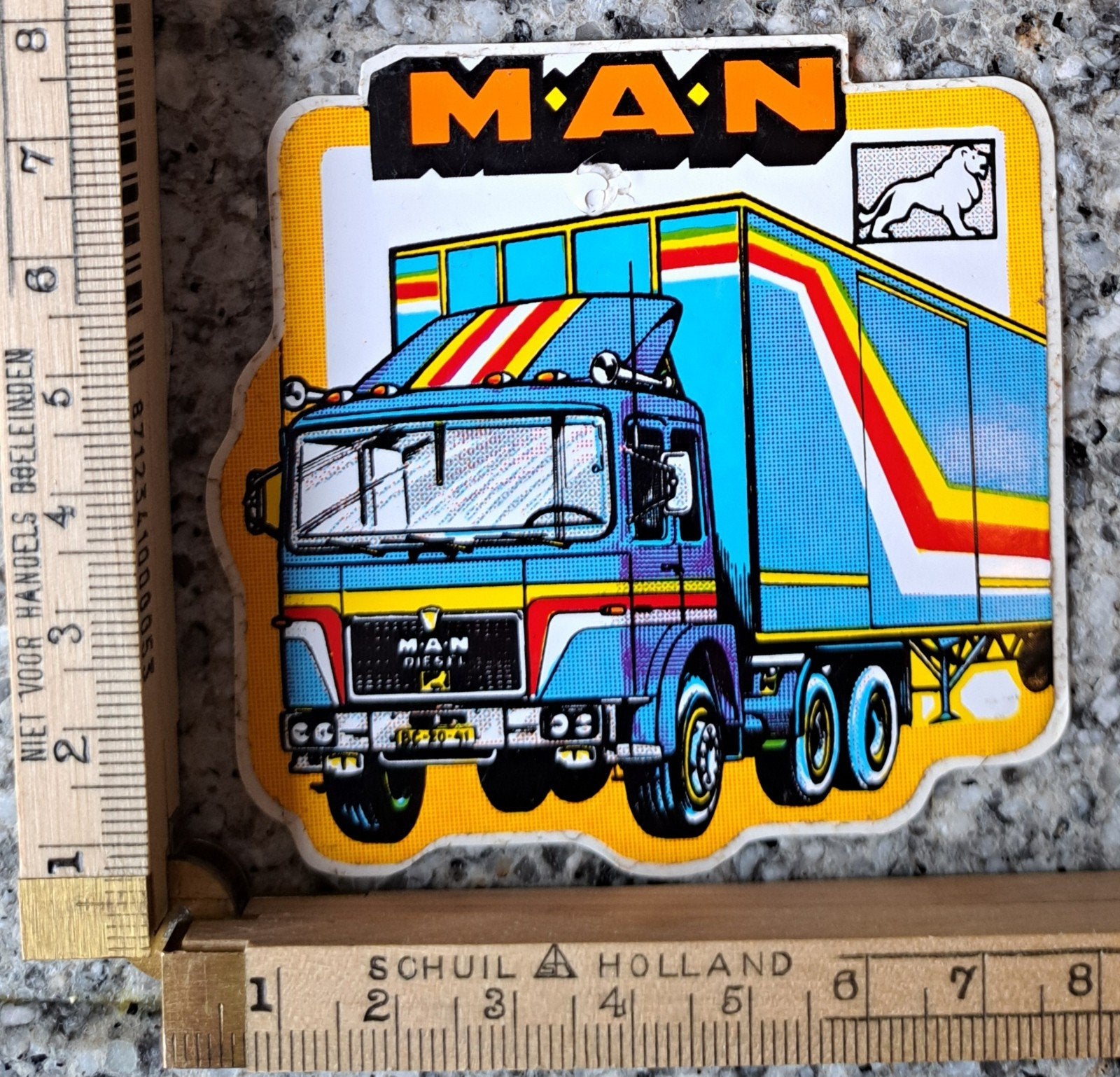 vintage sticker M.A.N. vrachtwagen vrachtauto truck logo, Ophalen of Verzenden, Zo goed als nieuw, Auto of Motor