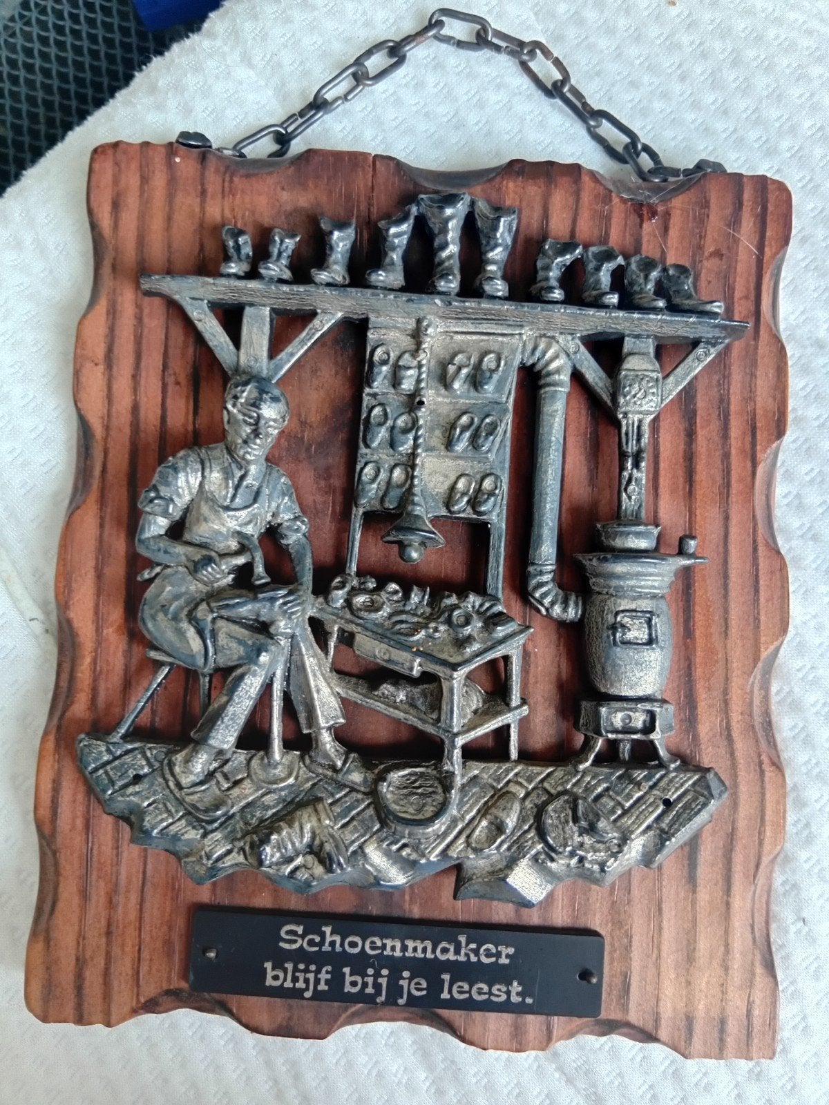 Vintage wanddecoratie: Schoenmaker blijf bij je leest, Ophalen of Verzenden