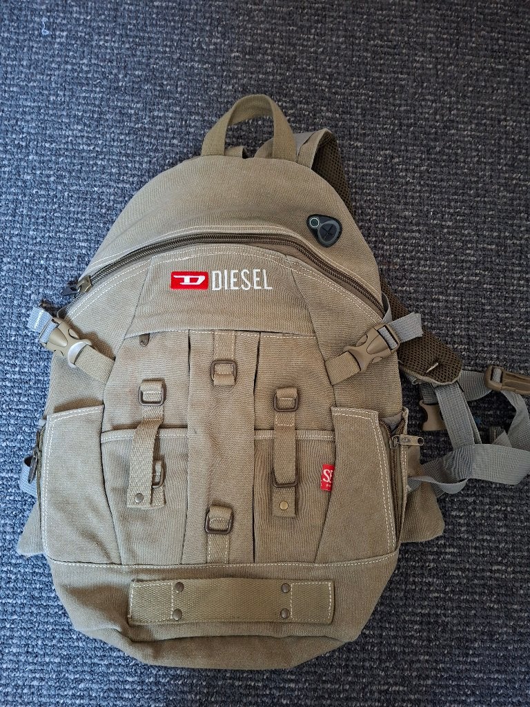Diesel vintage rugzak – groen – groot model, 25 tot 40 cm, Ophalen of Verzenden, Zo goed als nieuw, Overige merken