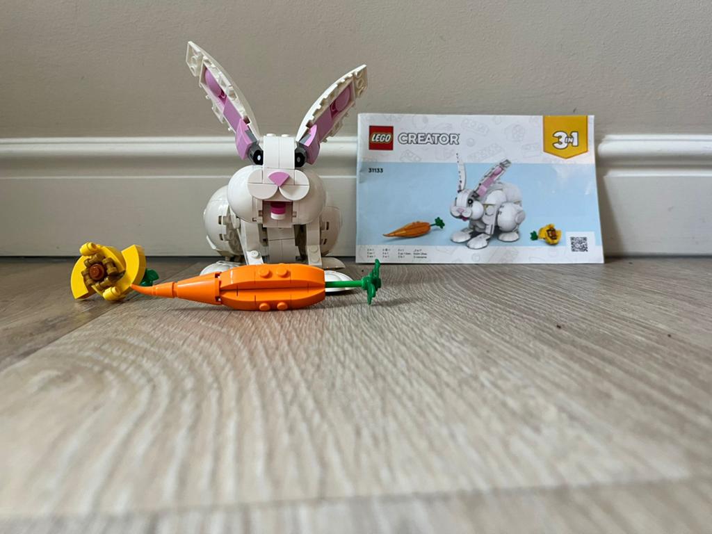 LEGO Creator 3in1 Wit Konijn 31133 - Compleet met instructie, Lego, Ophalen of Verzenden, Zo goed als nieuw, Compleet