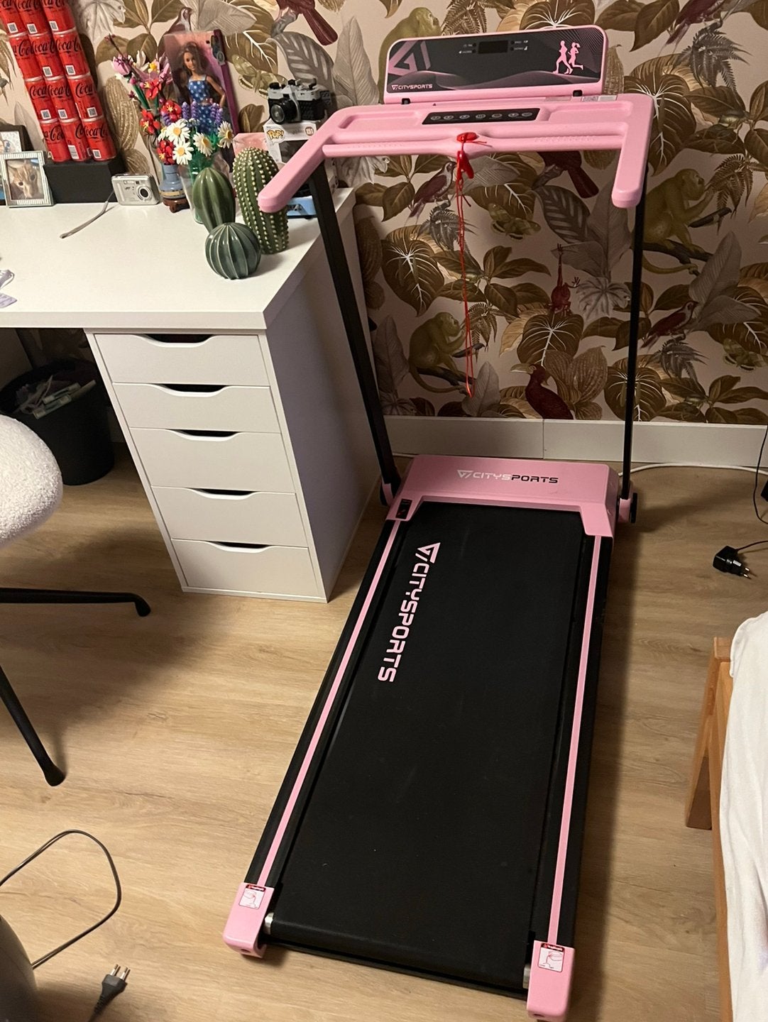 Roze inklapbare loopband, Ophalen, Gebruikt, Loopband