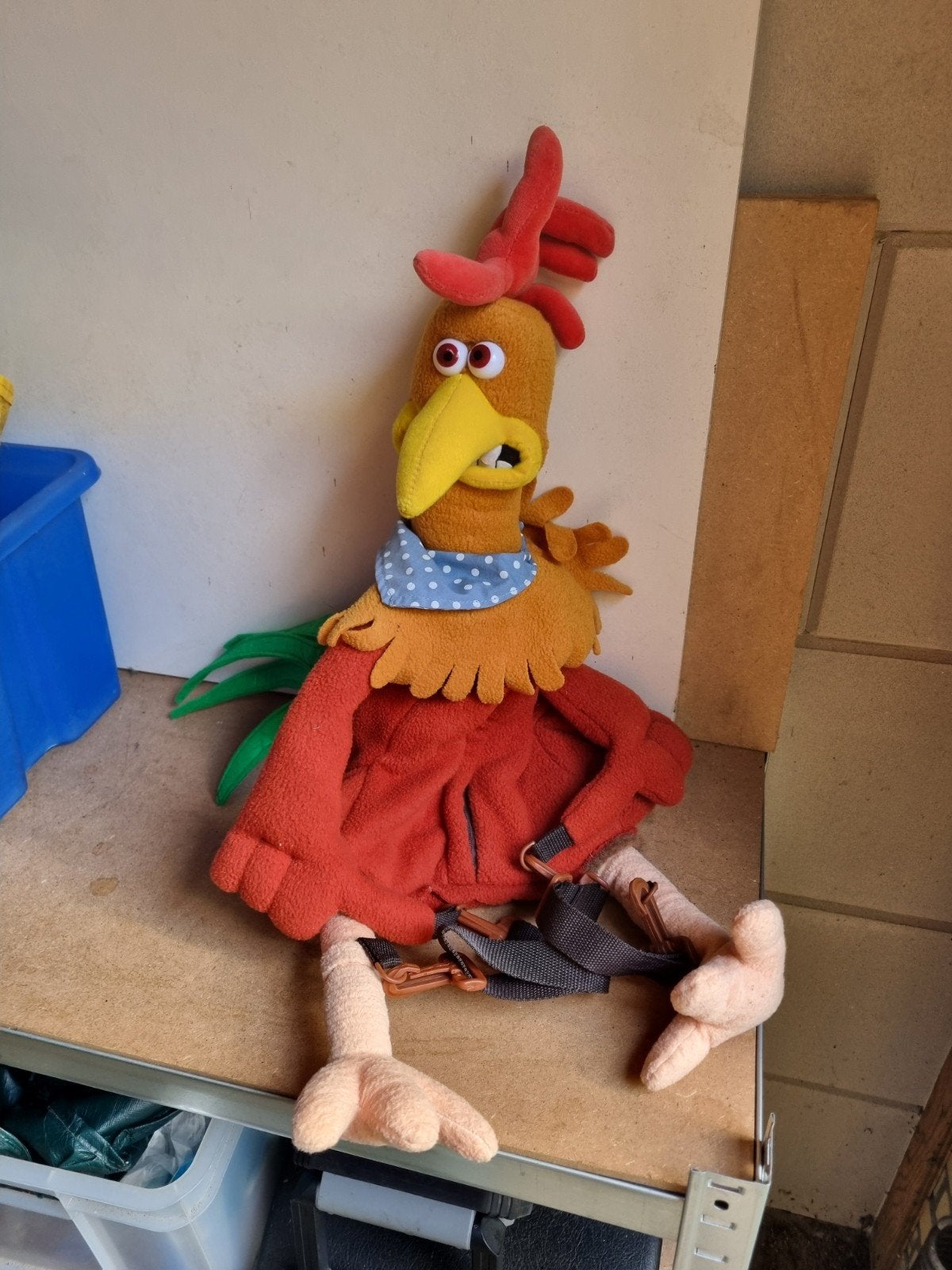 Vintage Chicken Run Film Kip Knuffel Rugtas 60cm, Overige merken, 40 cm of meer, Gebruikt, Ophalen of Verzenden