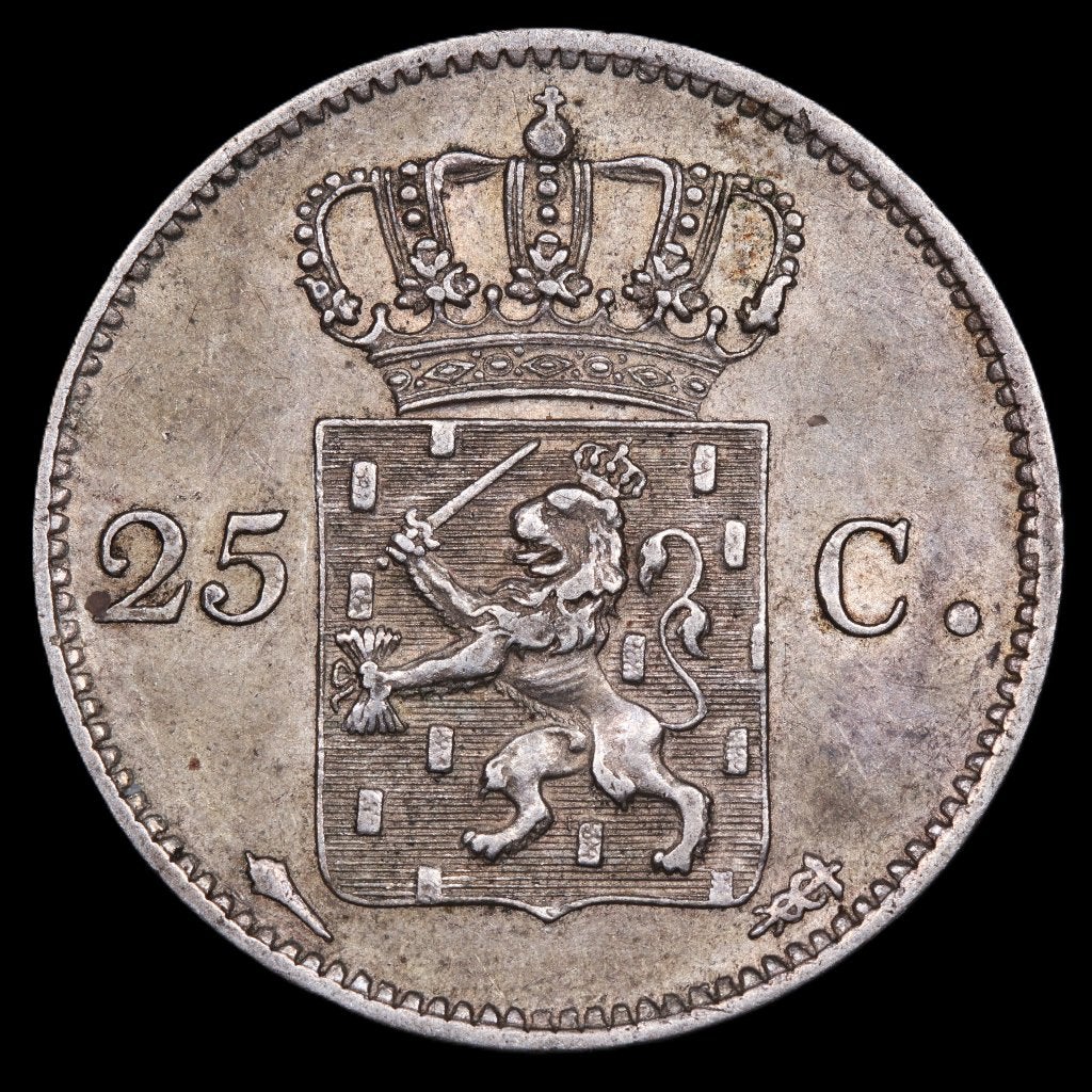 25 cent 1826 Utrecht. Pr., Zilver, 25 cent, Ophalen of Verzenden, Koning Willem I