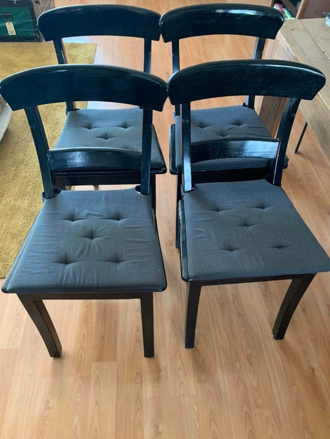4 stevige bistrostoelen, Huis en Inrichting, Stoelen, Ophalen, Gebruikt, Zwart, Vier