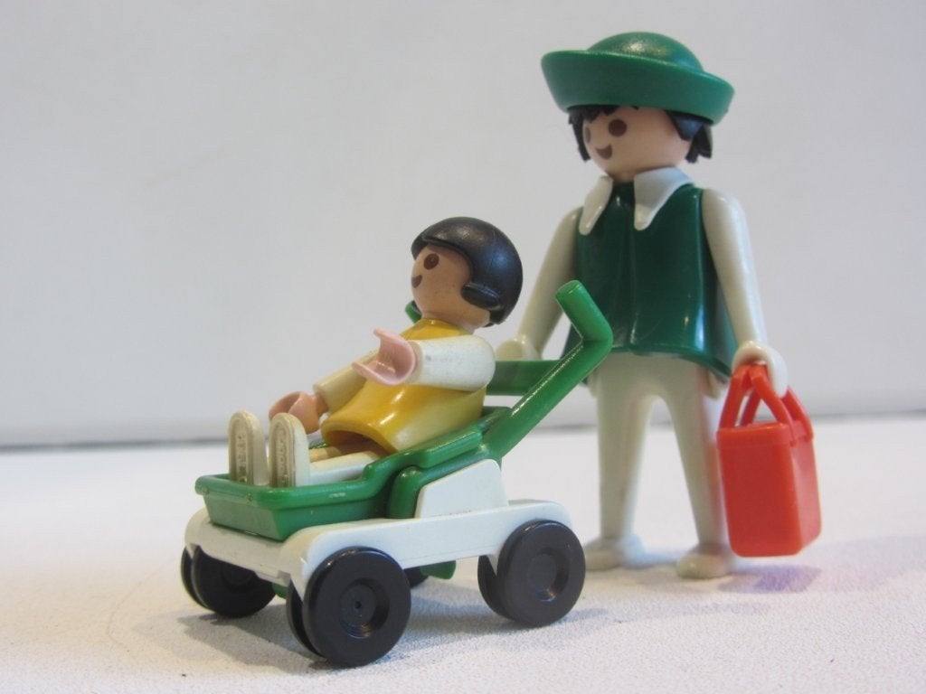 Playmobil Vintage moeder met kinderwagen buggy, Ophalen of Verzenden, Gebruikt, Losse onderdelen