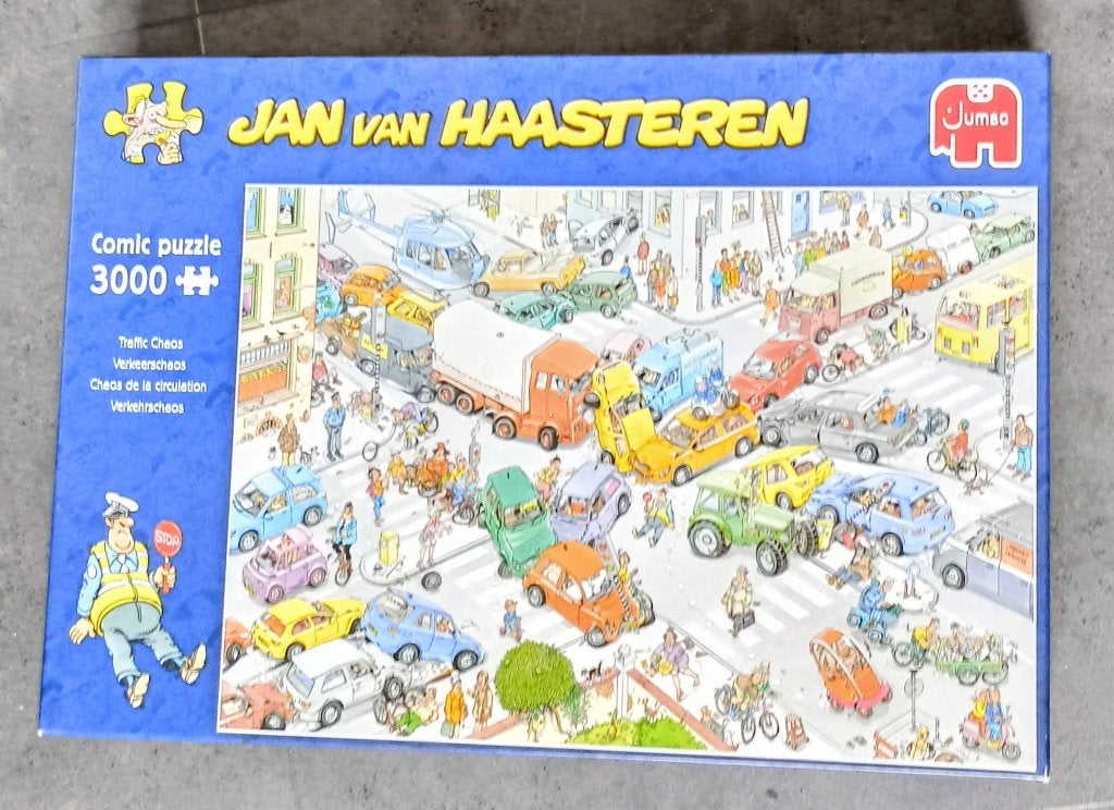 Jan van Haasteren Verkeerschaos 3000 stukjes, Ophalen of Verzenden, Meer dan 1500 stukjes, Gebruikt, Legpuzzel