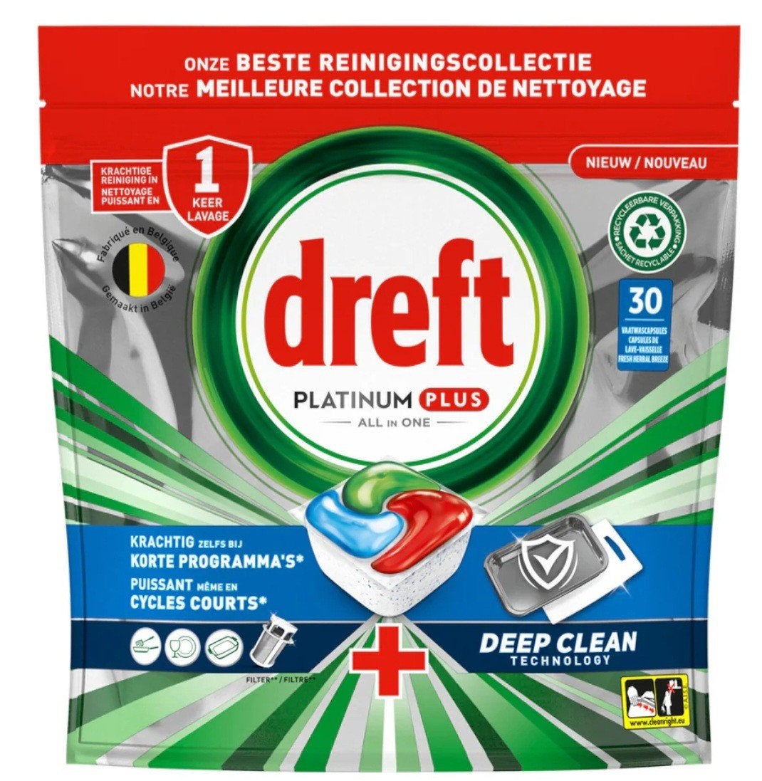 Dreft Platinum Plus All in One vaatwastabletten - 28 stuks, Ophalen of Verzenden, Nieuw
