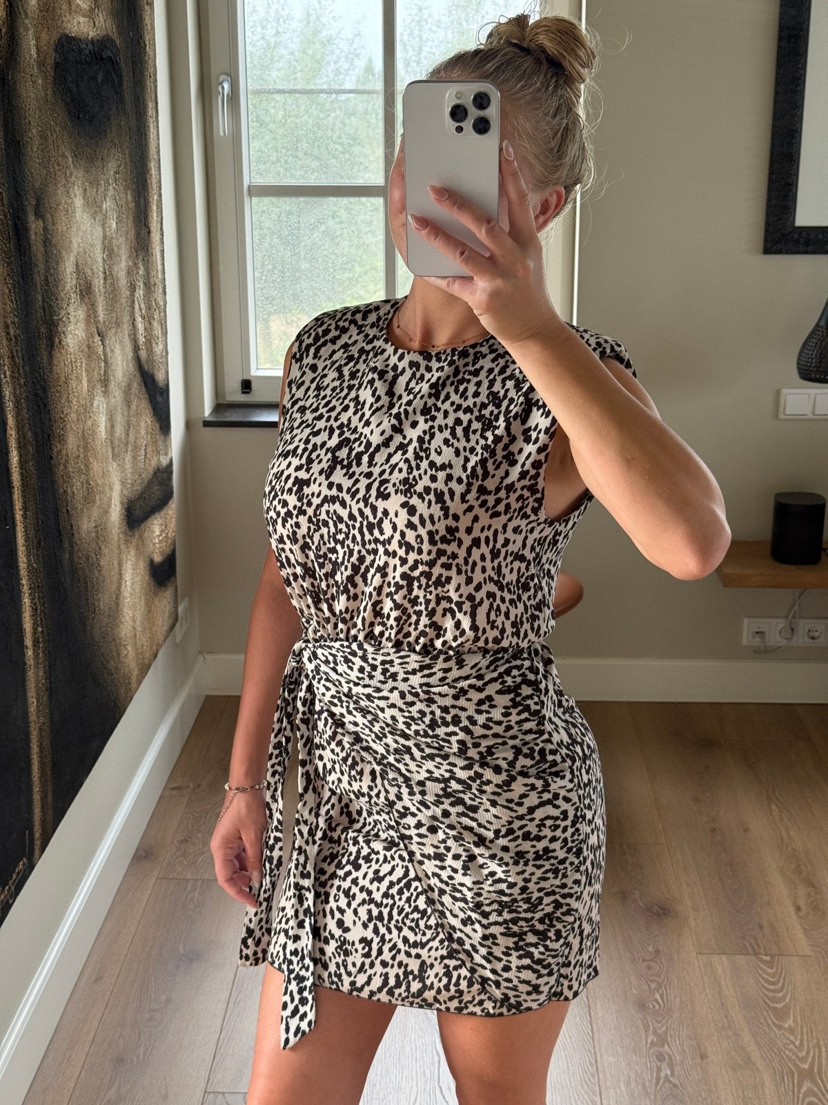 Seven Sisters jurk met luipaardprint en strikdetail, Meerkleurig, Ophalen of Verzenden, Zo goed als nieuw, Maat 34 (XS) of kleiner
