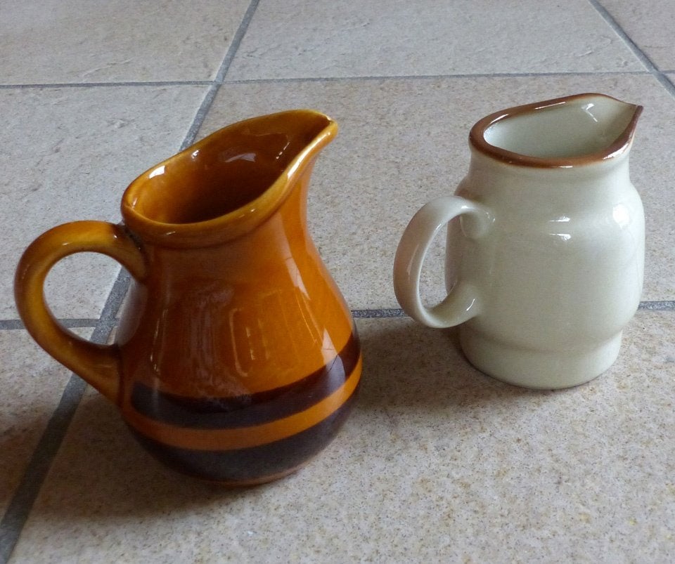 Vintage melkkannetjes Gien France en Porcelit Pruszkow Polen, Ophalen of Verzenden, Gebruikt, Aardewerk, Overige typen