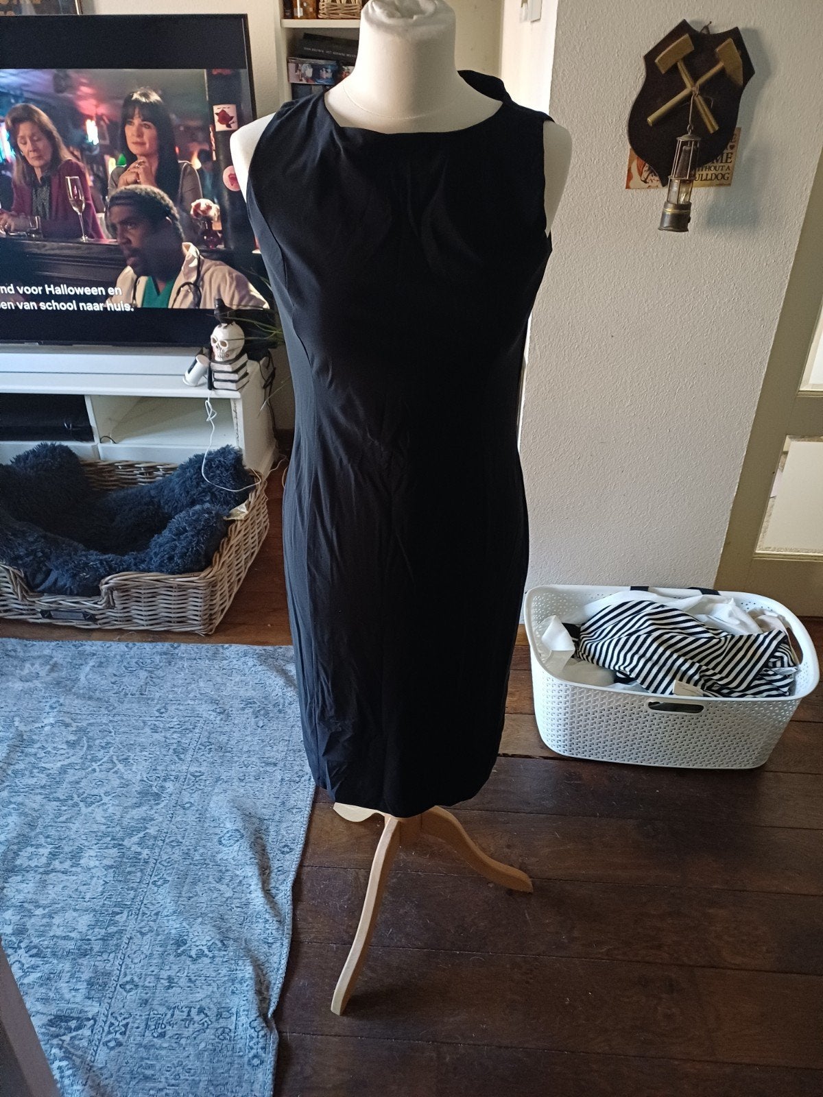 Zwarte jurk van La Dress by Simone - Maat XS, Verzenden, Zwart, Zo goed als nieuw, Maat 34 (XS) of kleiner