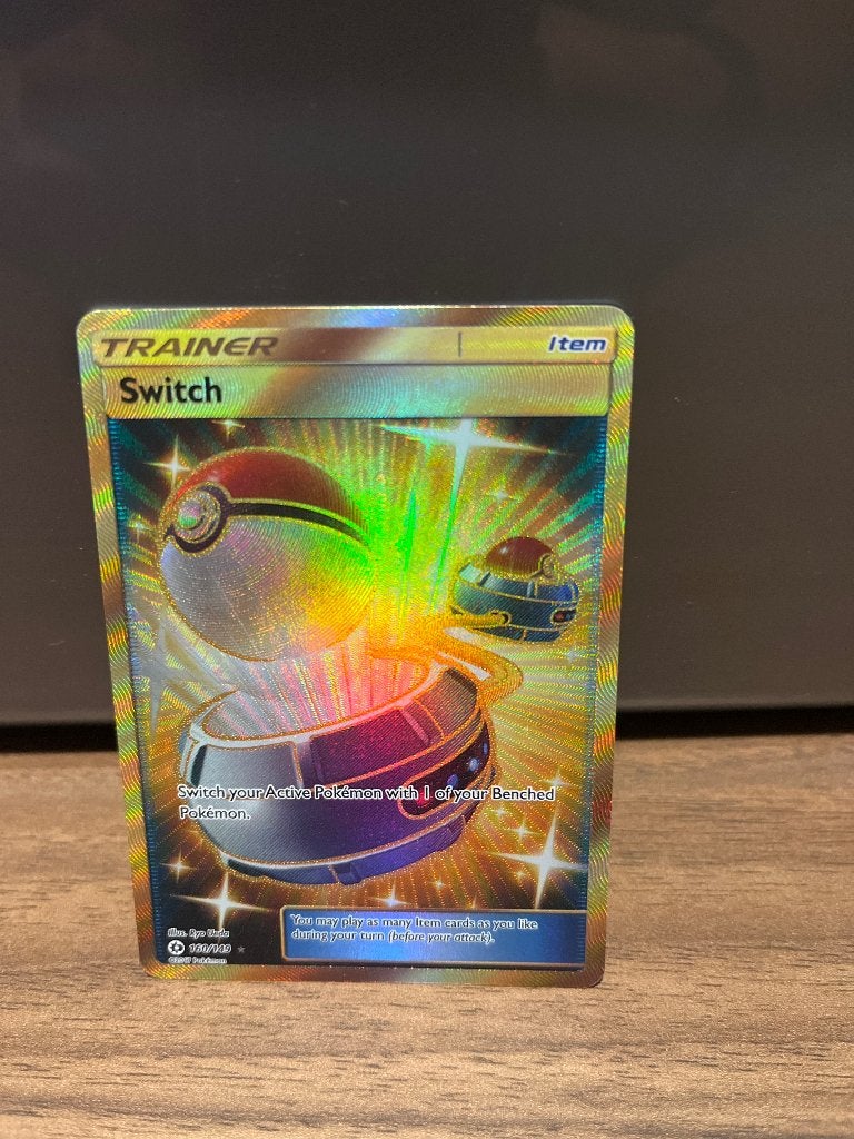 Pokemon TCG Switch Full Art Trainer Kaart Sun & Moon, Ophalen, Zo goed als nieuw, Losse kaart, Foil