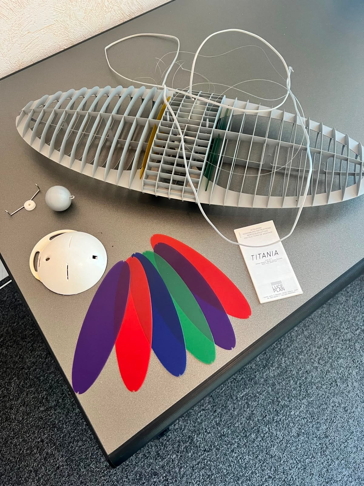 Luceplan Titania hanglamp met verwisselbare kleurenfilters, Overige merken, Meerkleurig, E27 (groot), Zo goed als nieuw