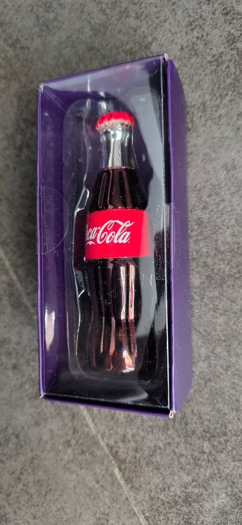 Coca Cola flesje glazen kersthanger nieuw, Diversen, Kerst, Ophalen of Verzenden, Nieuw