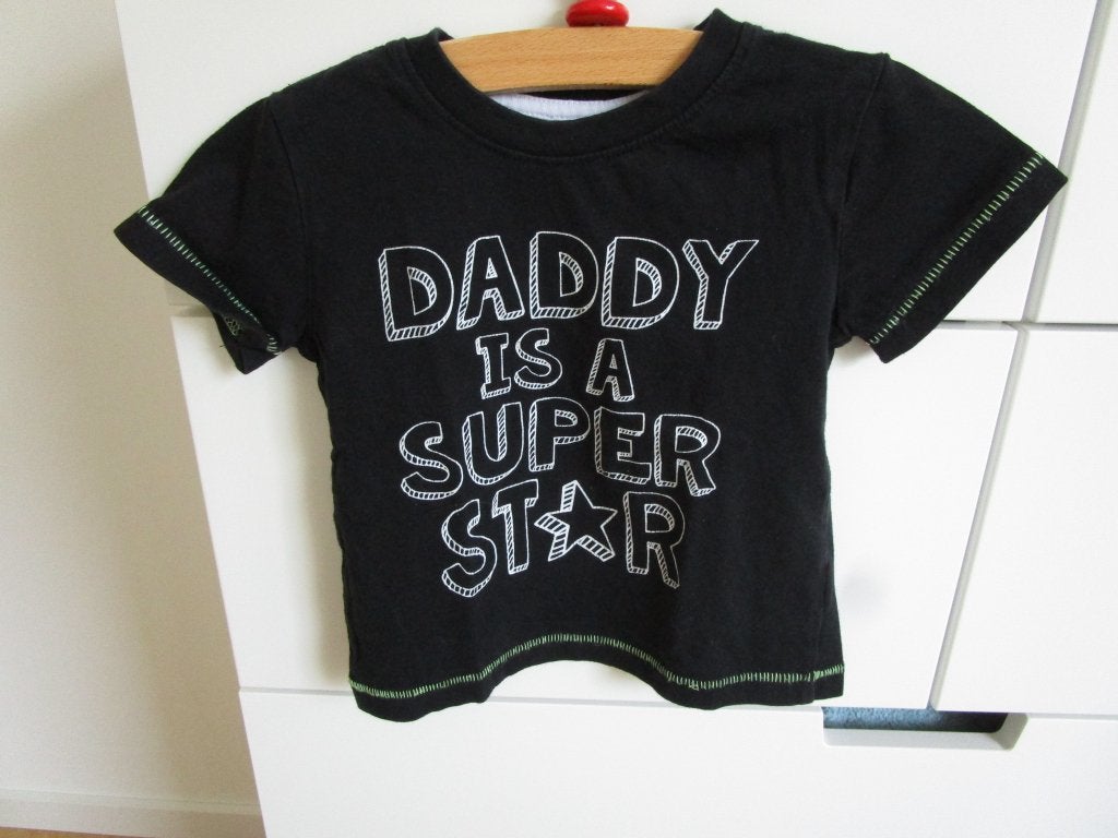 Shirt met tekst - Daddy is a superstar - maat 86, Ophalen of Verzenden, Zo goed als nieuw, Primark, Jongetje