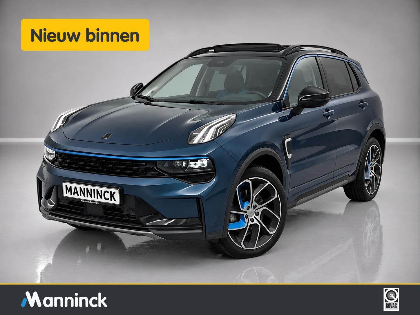 Lynk & Co 01| 360"Camera|Carplay|ACC|Pano|Dodehoek|Navi|, Stof, Euro 6, Met garantie (alle), Blauw