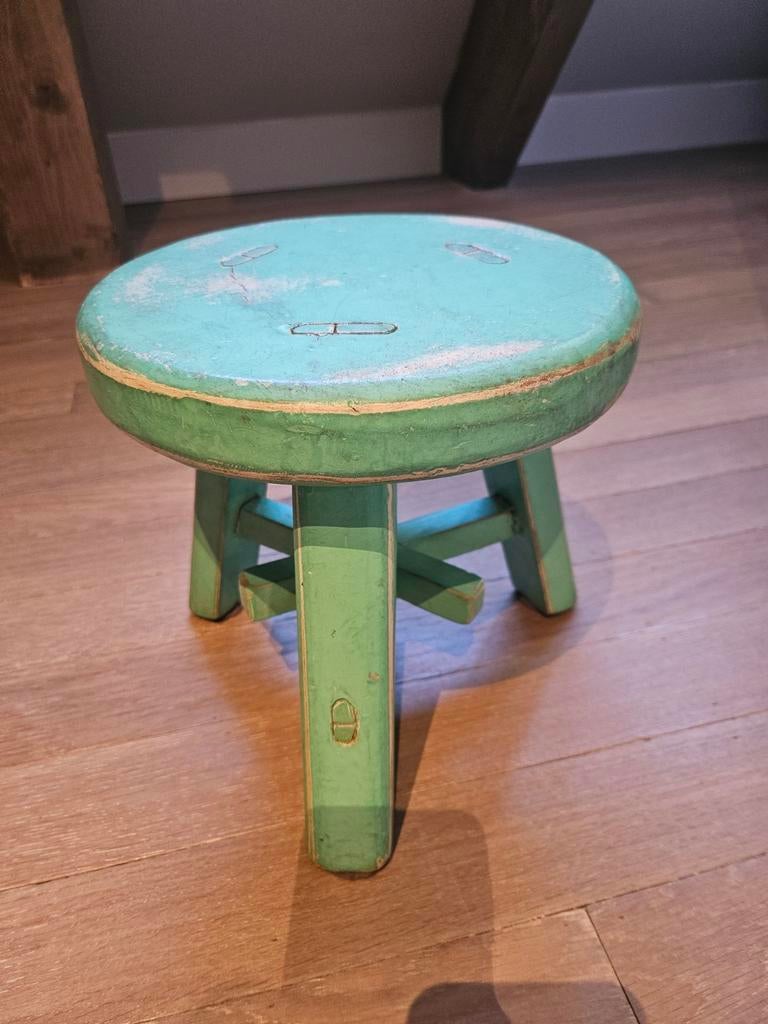 Kinderkrukje blauw, Ophalen, Gebruikt, Hout