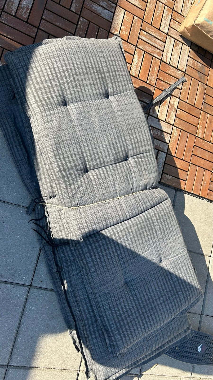 4 Stuks Grijze tuinkussen voor ligstoel of bank, Tuin en Terras, Ophalen, Gebruikt
