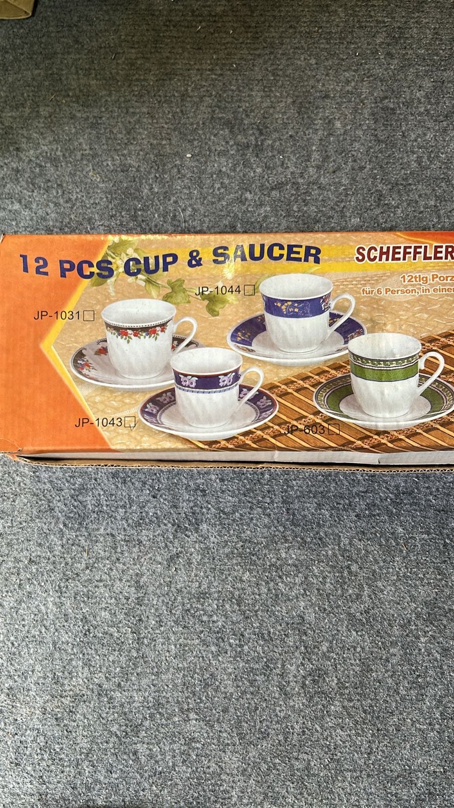 12-delige Scheffler porseleinen kop en schotel set, Huis en Inrichting, Nieuw, Ophalen of Verzenden, Overige stijlen, Kop(pen) en/of Schotel(s)