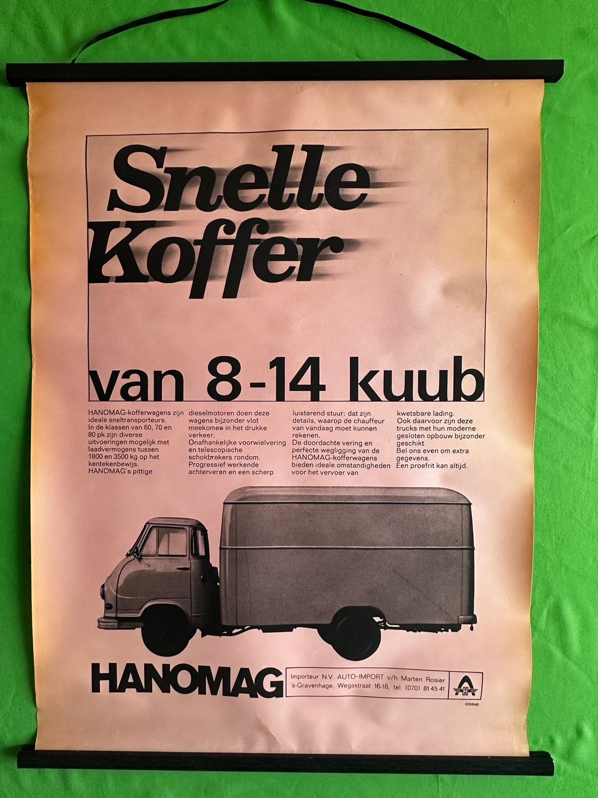 Hanomag originele Nederlandse dealer poster XL ca. 91x65cm, Ophalen of Verzenden, Gebruikt, Auto's