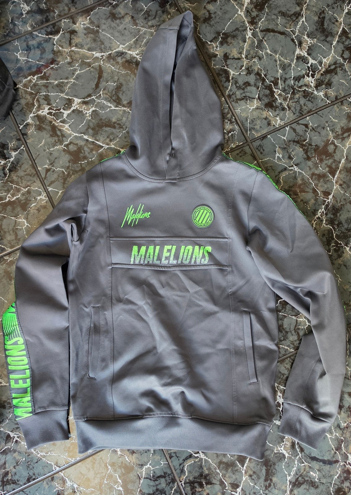 Malelions Trainingspak Grijs/Neon Groen maat xs, Ophalen of Verzenden, Gedragen, Malelions