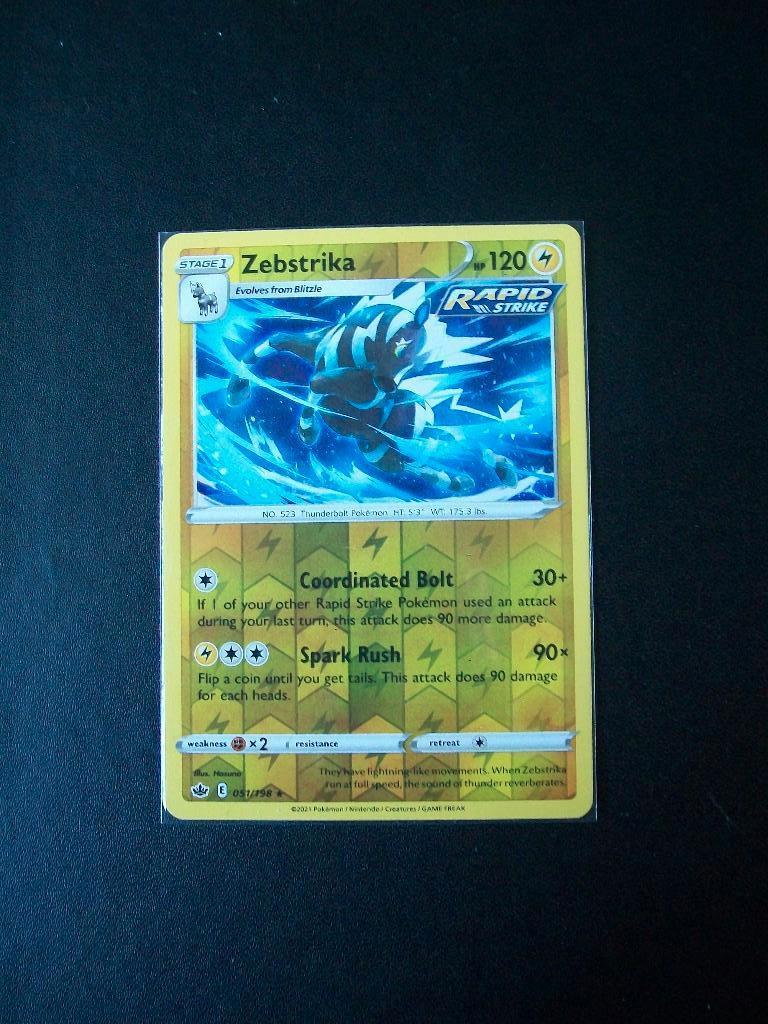 9779: Nieuwe Pokemon Kaart holofoil ZEBSTRIKA hp120 (51/198), Verzenden, Nieuw, Losse kaart, Foil