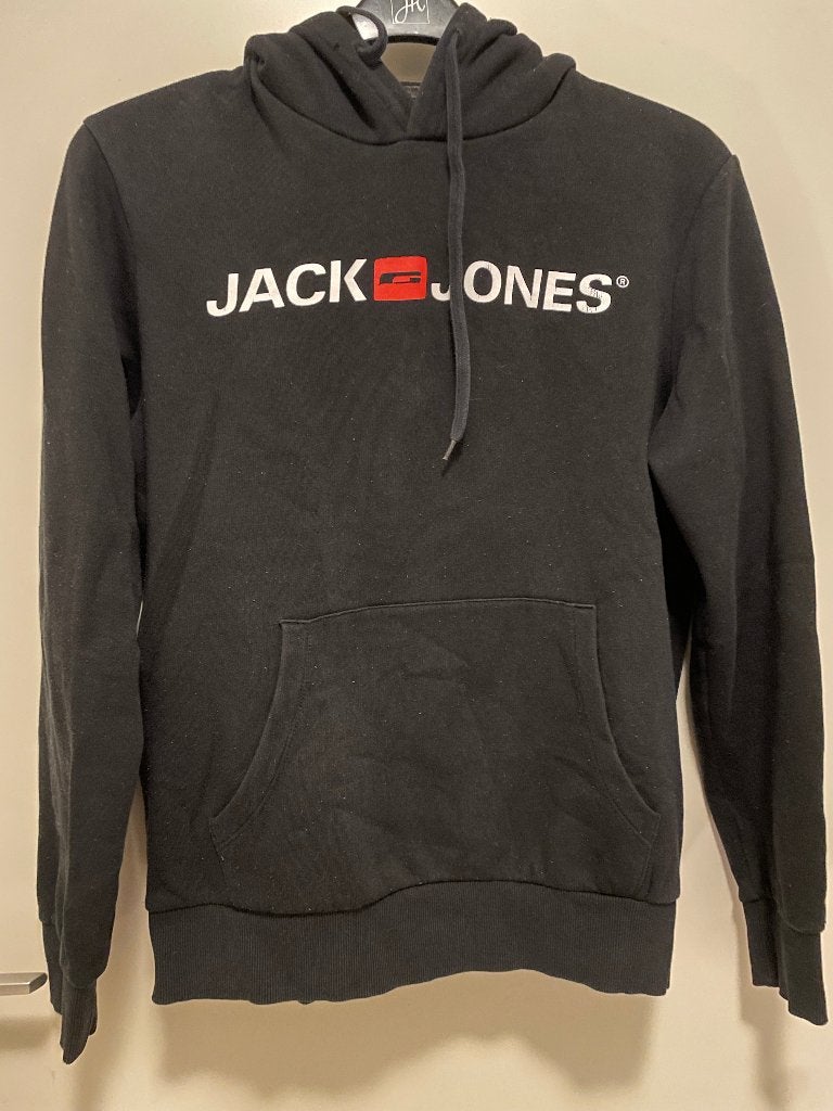 Jack & Jones hoodie zwart wit rode print maat S, Zwart, Ophalen of Verzenden, Zo goed als nieuw, Jack & Jones
