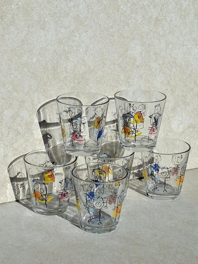 Set van 6 , poul pava, Huis en Inrichting, Keuken | Servies, Glas of Glazen, Ophalen of Verzenden, Glas, X