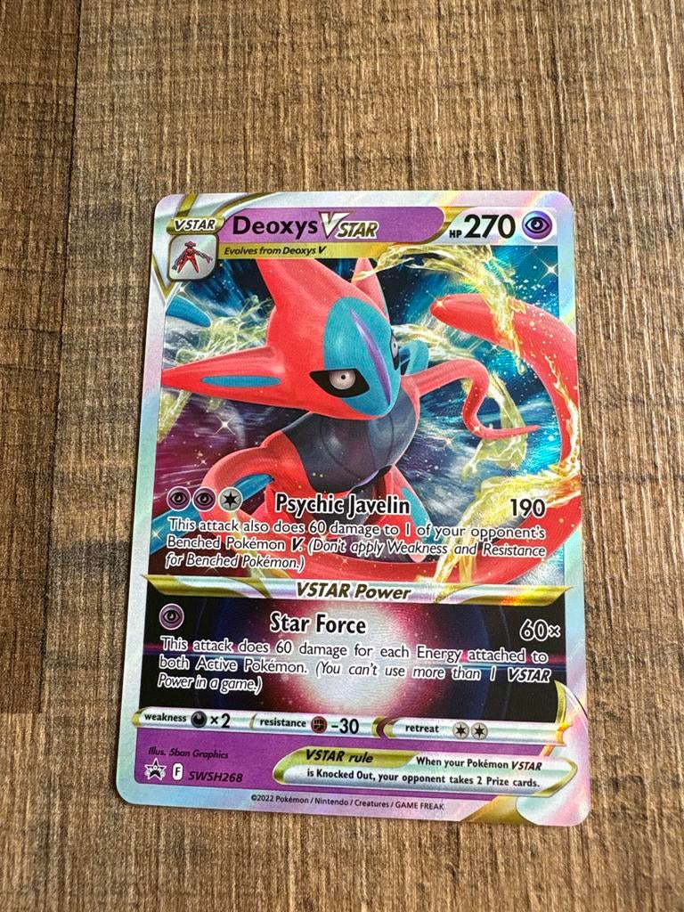Deoxys VSTAR SWSH268 Pokémon Kaart, Ophalen of Verzenden, Zo goed als nieuw, Losse kaart, Foil