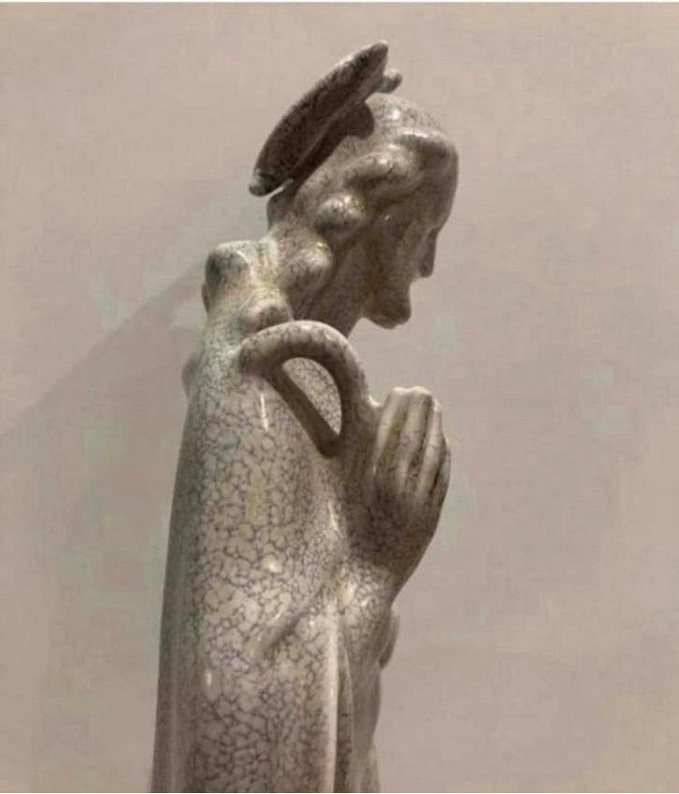 Leo Jungblut 1930 antiek Beeld Christus goede herder 35cm, Ophalen of Verzenden