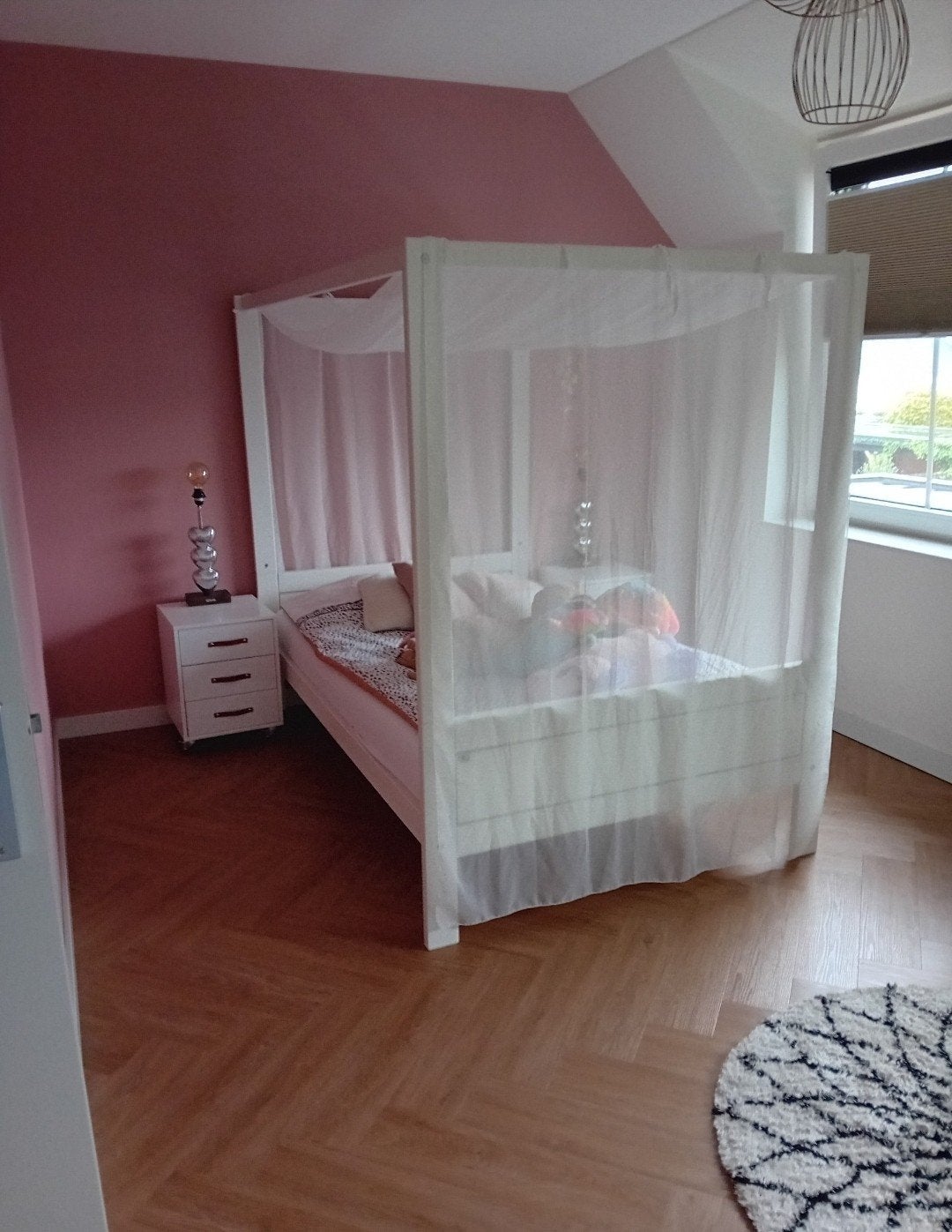 Lifetime twijfelaar hemelbed, Ophalen, Gebruikt, Eenpersoons, Wit