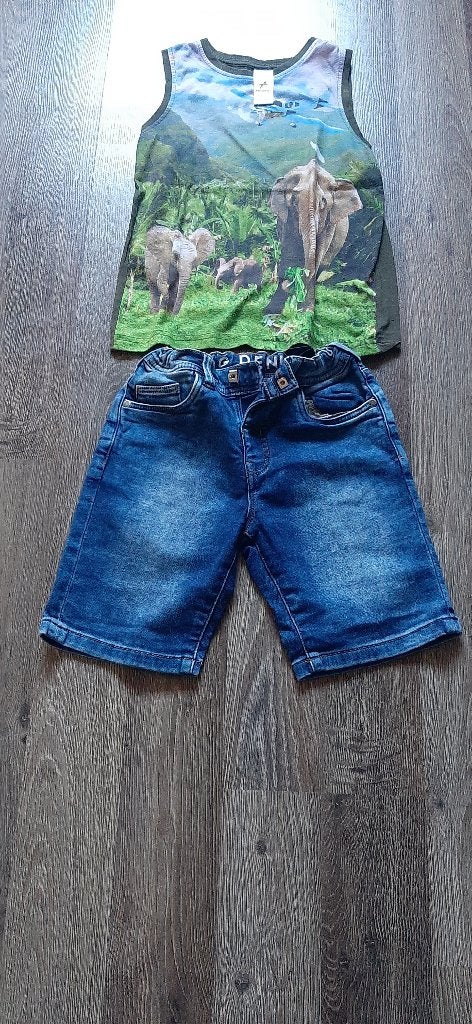 jongenskleding setje tanktop en korte broek 122, Ophalen of Verzenden, Zo goed als nieuw, Jongen, Setje